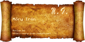 Móry Irén névjegykártya